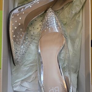 BP Clear and Silver Studded Women's Shoes